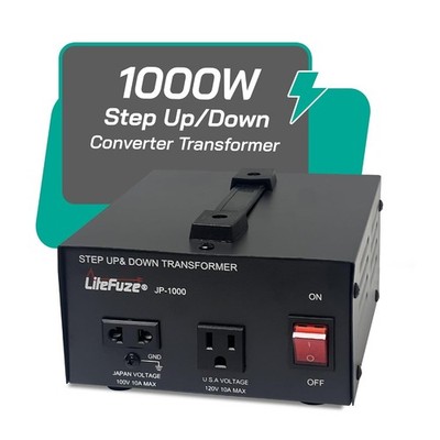 LiteFuze JP-1000 Heavy Duty Step Up & Down Transformer - 1000W Voltage Converter