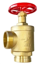 ANGLE HOSE VALVE, Inlet Grooved X Male NST Threads, UL/FM