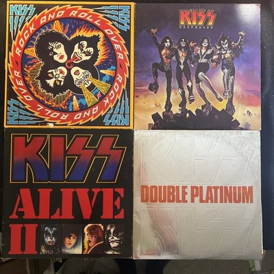 KISS -4 FIRST PRESS VINYL ROCK AND ROLL OVER   DESTROYER  ALIVE II   D PLATINUM