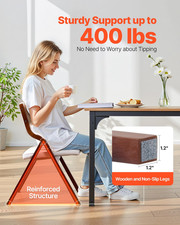 Wooden Folding Chairs with Cushion, Set of 2, White