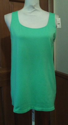 Cato Size 18/20 (2X) Green Tank Top Stretch Sleeveless Dressy 26'' Long Cat
