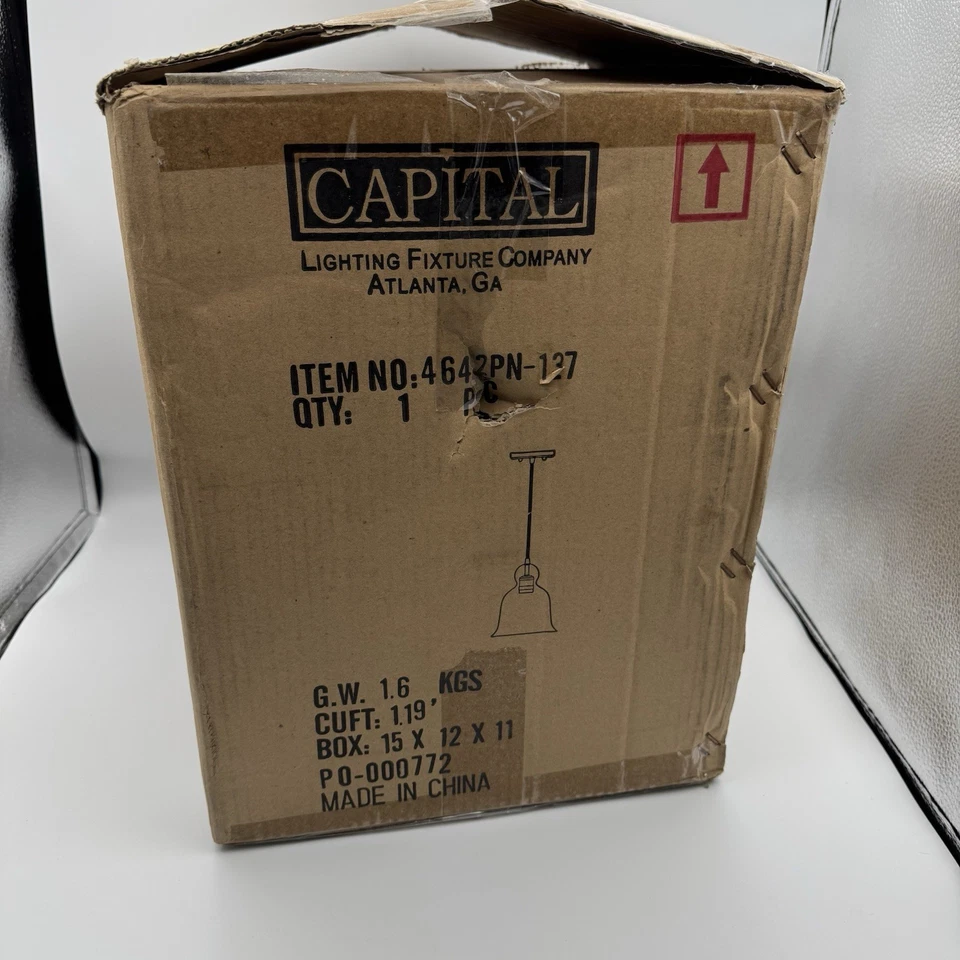 Mini Colgante Capital Lighting 10-1/2" Alto Modelo: 4642PN-137 Caja Abierta Foto 2 de 4