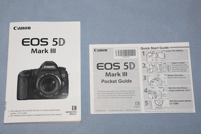 Canon EOS 5D Mark III Camera Instruction Manual & Quick Start Guide -  Excellent