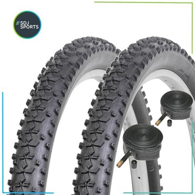 Nutrak Uproar 26 x 2,25'' Mountain Knobbly Paar Fahrradreifen & Schrader Schläuche