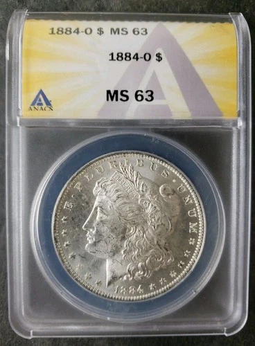 1884 O $1 Morgan Silver Dollar ANACS MS63