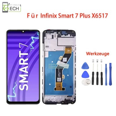 Für Infinix Smart 7 Plus X6517 LCD Display mit Rahmen Touchscreen Bildschirm