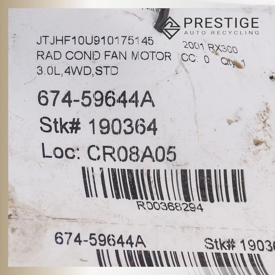 2001-2003 LEXUS RX300 Radiator Dual Cooling Fan Motor w/ Shroud 16711-20120 Foto 4 de 4