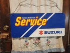 VINTAGE ORIGINAL SUZUKI DEALERSHIP FACTORY SERVICE SIGN THICK PLASTIC  VERY NICE