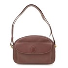 Cartier Must de Cartier Calf Leather Shoulder Bag Burgundy Gold Hdw Used F/S