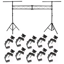DJ Pro Audio Light Trussing 10 Foot Portable Truss Lighting System (10) C Clamps
