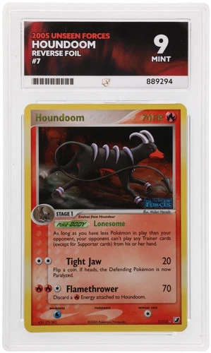 2005 POKEMON EX UNSEEN FORCES 7/115 HOUNDOOM-REVERSE FOIL Ace 9