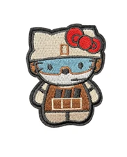 Hello Kitty Soldier Military Tactical Sanrio Patch, Iron On/Sew On