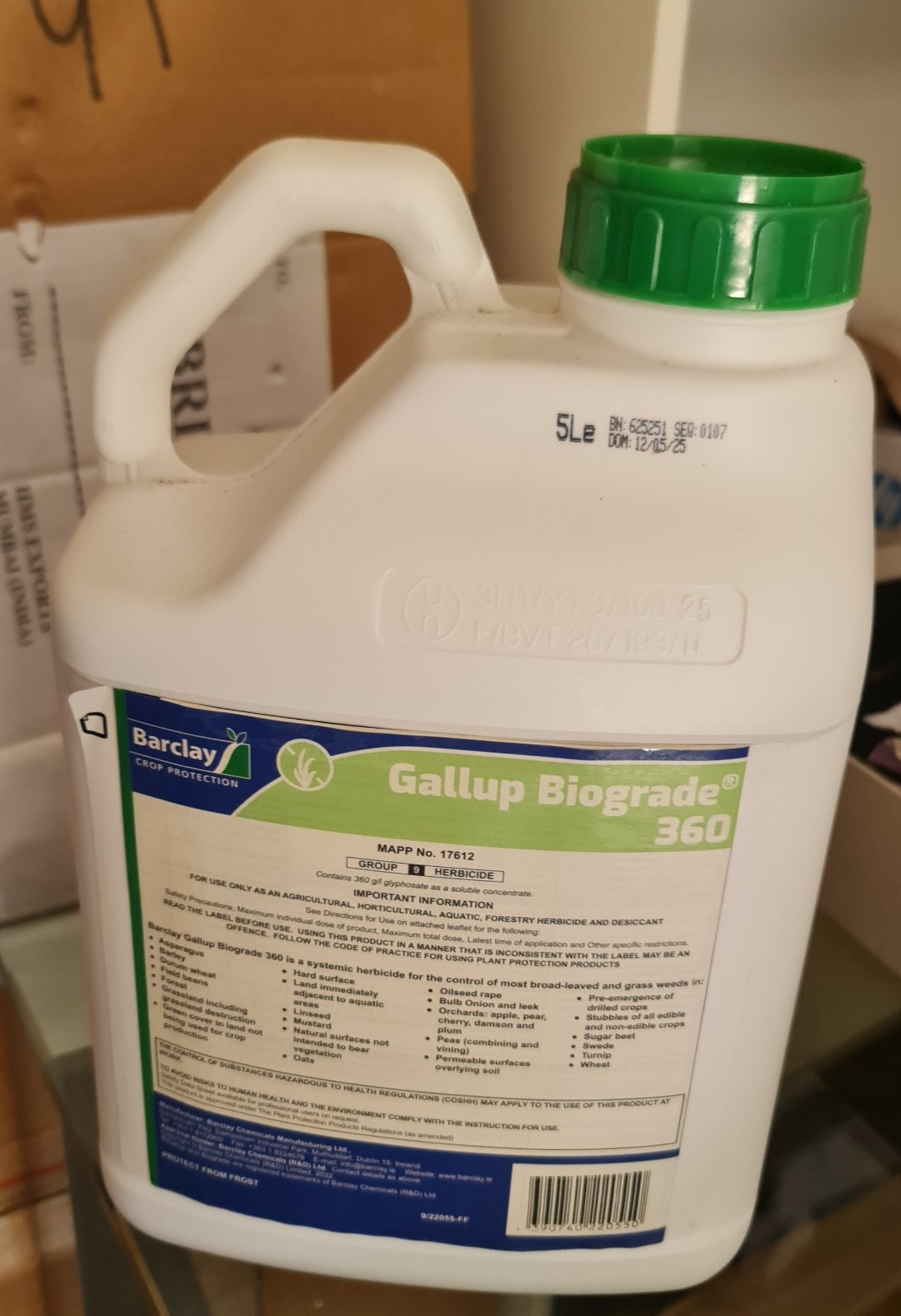 GALLUP Biograde 360 5L Very Strong Professional GLYPHOSATE HERBICIDE Weedkiller