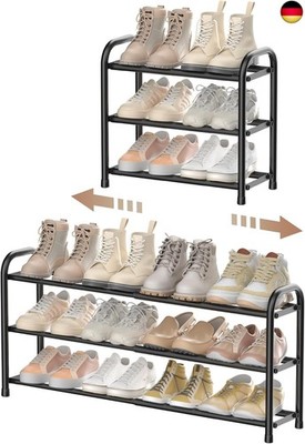 ENJOYBASICS Schuhregal, 3 Ebenen Adjustable Metall Schuhaufbewahrung 45 to 83