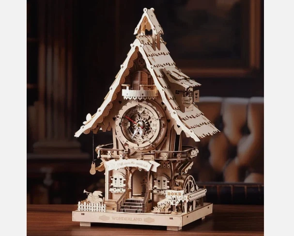 ROKR Reloj de Cuco Vintage Mecánico 3D Madera Puzzle Decoración del Hogar Adultos Regalos Foto 2 de 4