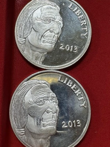 2013 INDIAN BUFFALO 1 ONE TROY OUNCE .999 SILVER ROUND Lot Of 2