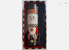 Mackenzie-Childs Top Hat Snowman 4pc. Mug Tower Unopened New in Shipping Box
