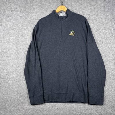 Vineyard Vines Oregon Ducks Mens XL Grey Pullover 1/4 Zip College Puddles Eugene