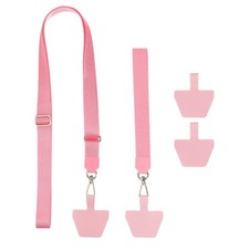 2Pcs Phone Lanyard with Wrist Strap and 4 Patches, Pink