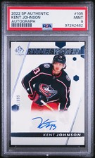 2022-23 SP Authentic Kent Johnson #105 Auto Future Watch Rookie PSA 9