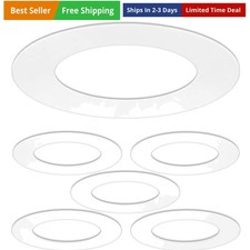 5 Pack Gloss White Goof Trim Ring for 4" Inch Recessed Can Lighting Down Ligh...
