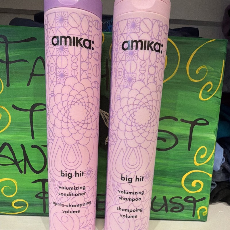 amika: Big Hit Volumizing Shampoo + Conditioner 9.2 fl oz Fine Hair Biotin