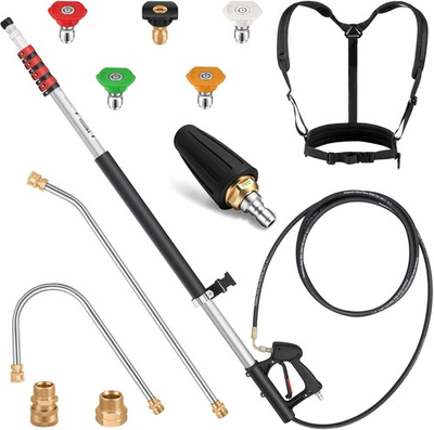 #ad 24 FT Telescoping Pressure Washer Wand Extension Hot Water Supported Power Wash $169.55