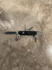 Vintage Officier Suisse Rostfrei Victorinox Swiss Army Knife Black 6 Tool