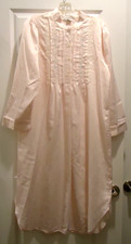 Collette Miss Elaine Nightgown Flannel Back Satin Pink Embroidered Size-M