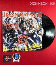 Bruce Dickinson signed Iron Maiden The Number of the Beast vinyl Beckett COA