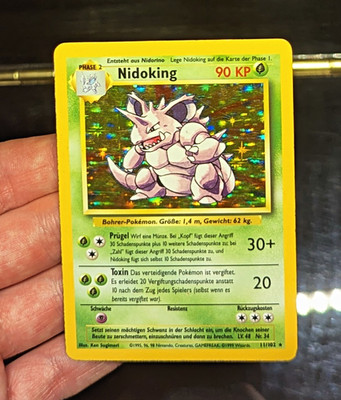 Nidoking 11/102 Holo ; Basis-Set Pokémon Karte DEUTSCH 1999