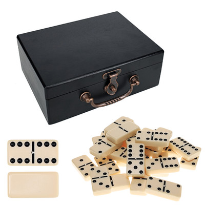 WE Games Double 6 Dominoes with Spinners in Wooden Treasure Box