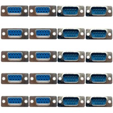 20PCS DB9 Male and Female Solder Type Connector, RS232 Serial 9 Pin D Sub Ada...