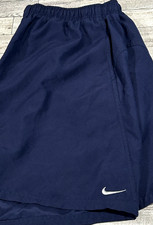 Vintage Nike Shorts Mens Navy Blue White Swoosh Embroidered Spell Out Nike XXL