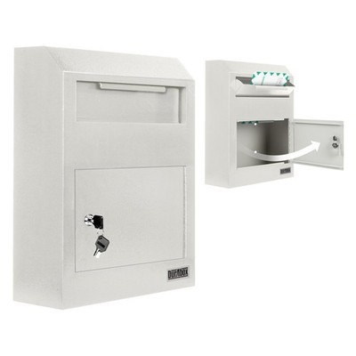 Durabox Drop Box Deposit Safe 12 x 4 x 15  Heavy On Wall (Standard), Gray 