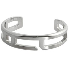 Hermes Play Silver Bangle Stainless Steel Used Great Condition Unused Box