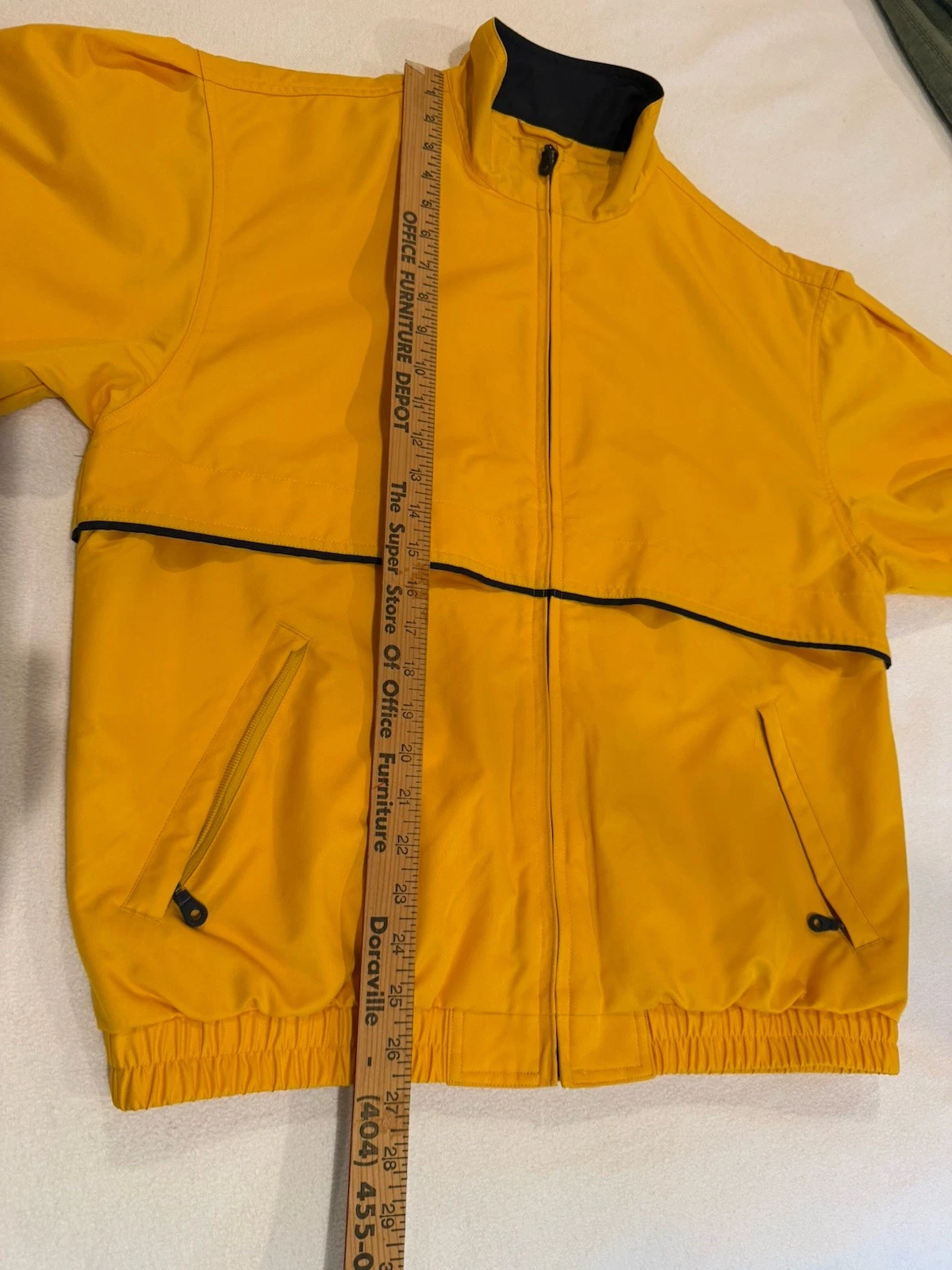 Cutter & Buck Windbreaker Mens M Jacket Y2K Yellow Full Zip Weathertec - product detail image 8
