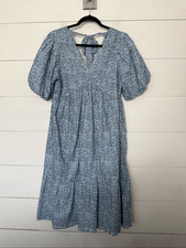 Boohoo Women’s 8 Blue Floral Tiered Cottagecore Dress Grannycore