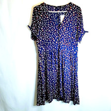 Madewell Womens 10 Dress Bengali Mini Daisy Retro Tie Sleeve Floral Button Front