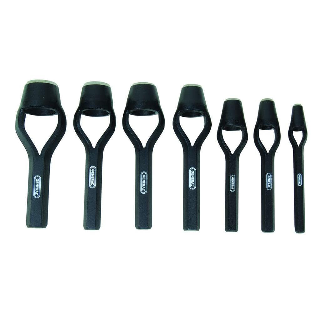General Tools Hollow Steel Arch round Hole Punch Cutter Set 7 Pack Steel Tool