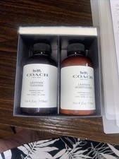 COACH Product Leather Care Set Cleaner Moisturizer 4oz Bottles Cloth in BOX
