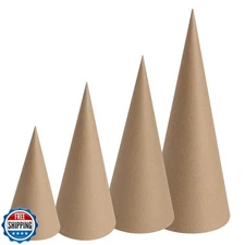 TFTAFAN Paper Mache Cones Brown Craft Cones Open Bottom Cardboard Craft Cones