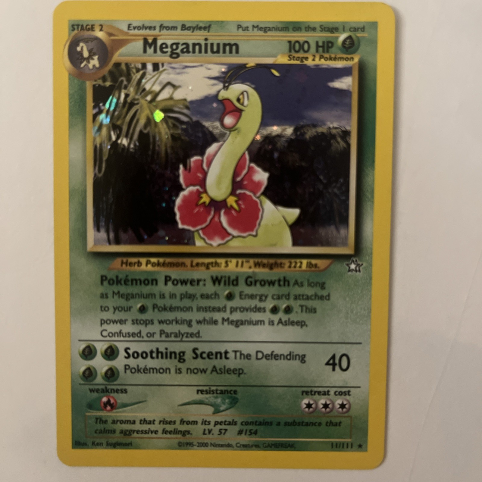 Pokemon TCG 2000 Neo Genesis Set - Meganium 11/111 - Rare Holo