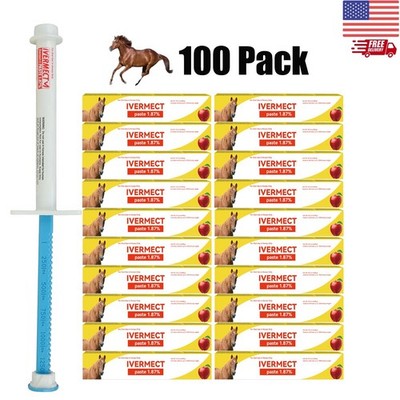 100 PackHorse Dewormer Paste Apple Flavor EXP 1/2028 Convenient Operation