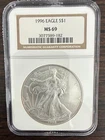 1996 American Silver Eagle Coin - NGC MS69