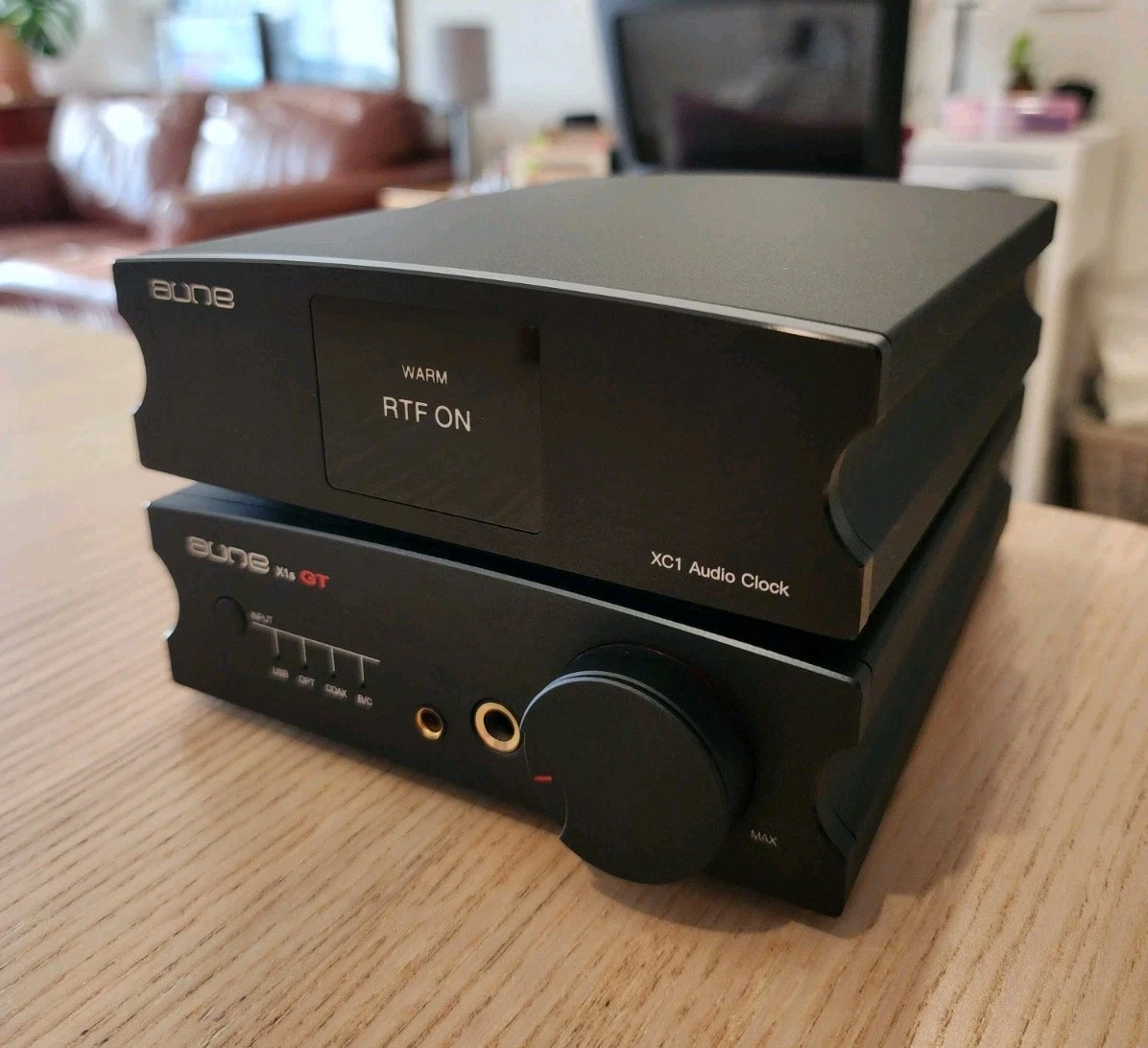 Aune X1s GT + XC1 headphone amplifier DAC external clock combo