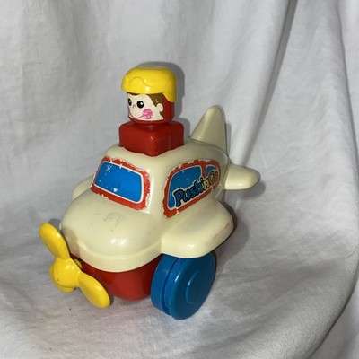 Vintage Tomy Push'n Go Airplane Toy From The 1970s. Working Condition See Pics
