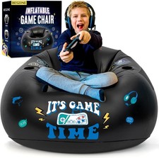 Inflatable Gaming Chair Kids Floor Bean Bag Chair Teens Boys Room Furniture W/
