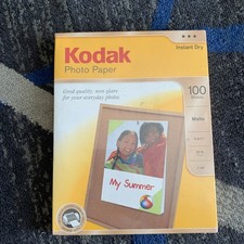 Kodak Photo Paper Matte 100 Sheets 8.5x11 Matte Instant Dry. New Sealed Box