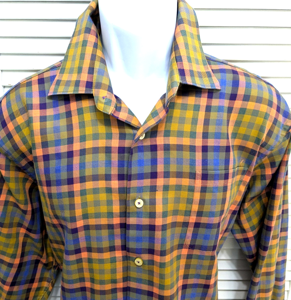 Robert Talbott Button down Long Sleeve Shirt Larg… - image 1